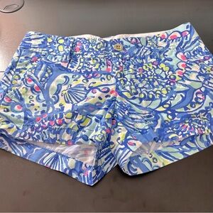 Lilly Pulitzer Shorts The Walsh Women's Blue Yellow Pink Size 0